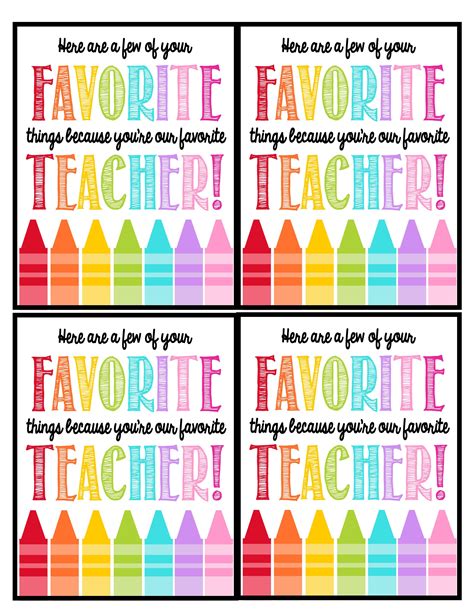 Teacher Appreciation Week Printable Tags